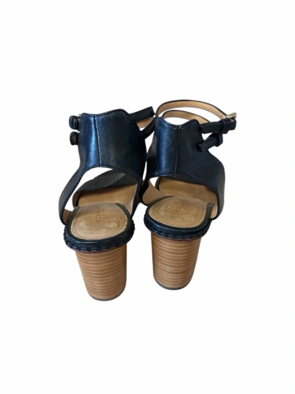 Coach Double Ankle-Strap Stacked Block Heel Sandals - 7